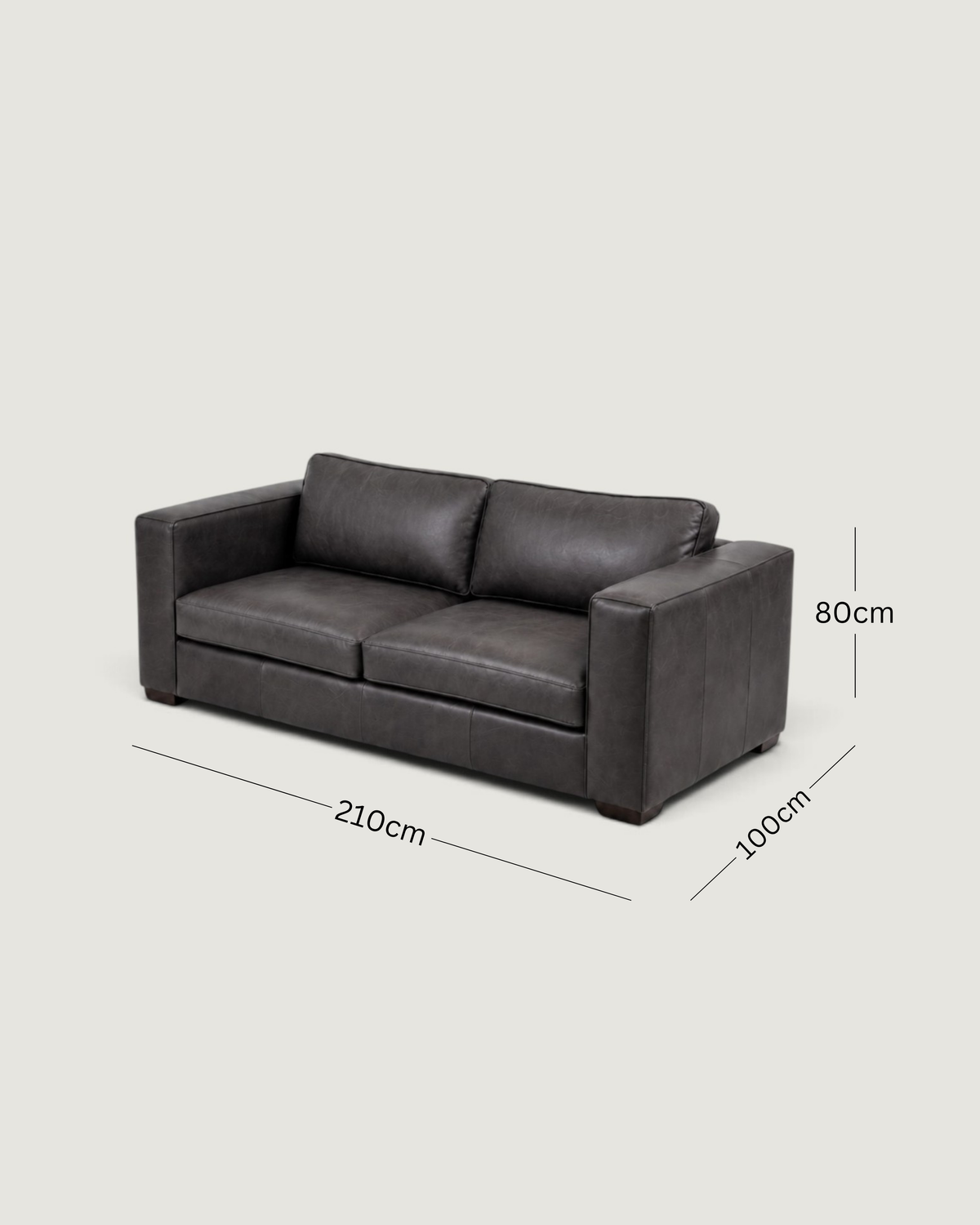 Zuri 3 Seater - Leather — dimensions