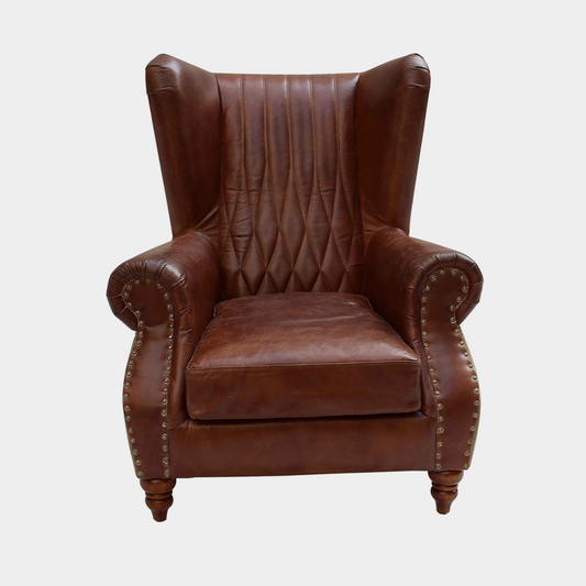 Harpoon Arm Chair - Brazilian leather with quilted back rest