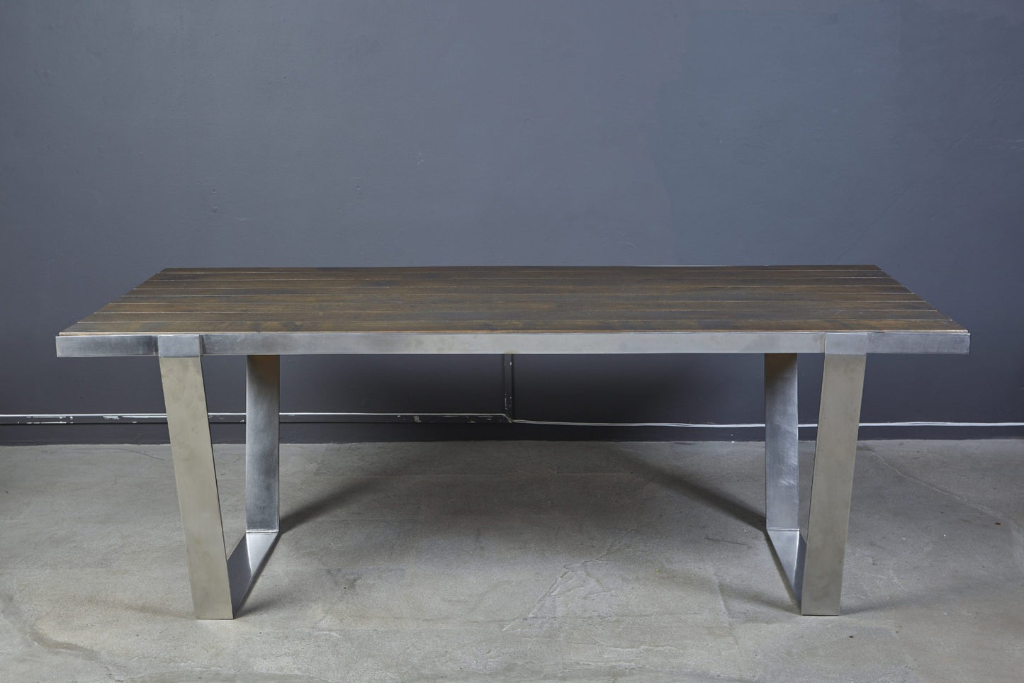 Watou Dining Table - Stainless Steel and French Oak