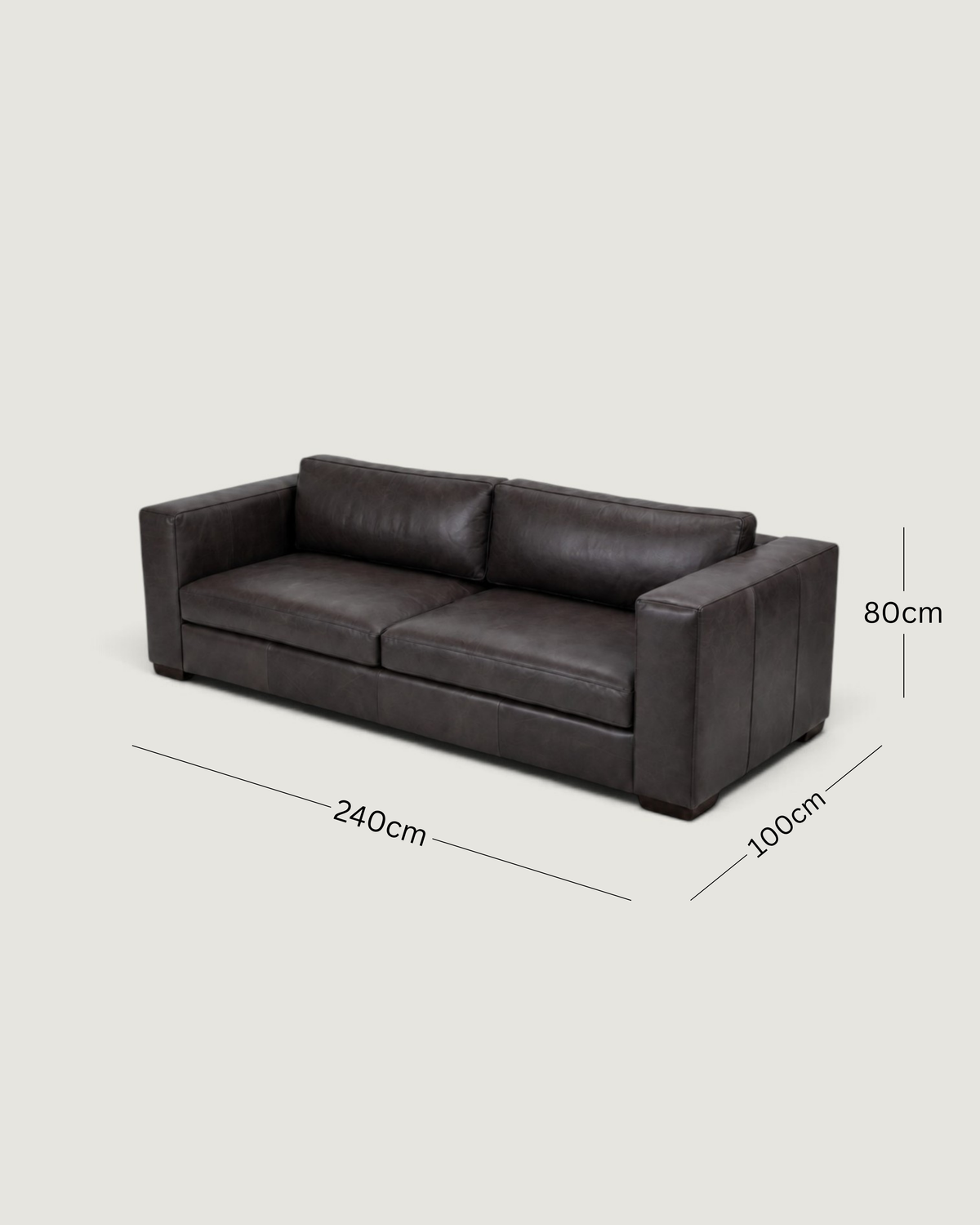 Zuri 4 Seater - Leather — dimensions