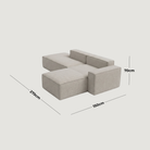 Cayman 2 Piece Modular - Fabric — dimensions