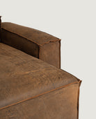 Cayman Extended 3 Piece Modular — seam and leather detail