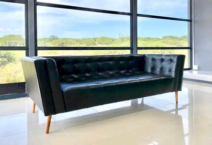 Showroom Sale Stock-Valiant 3 Seater sofa -Vintage Black Leather