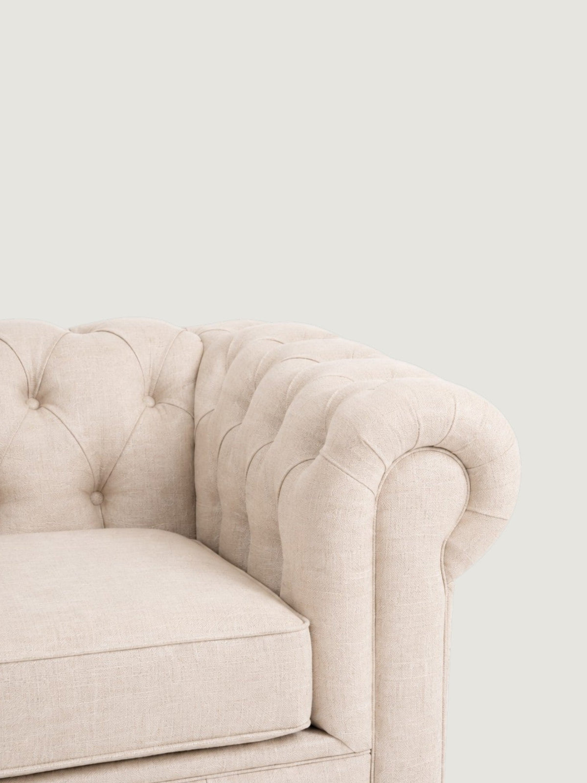 Winchester 3 Seater - Fabric — arm and seat detail