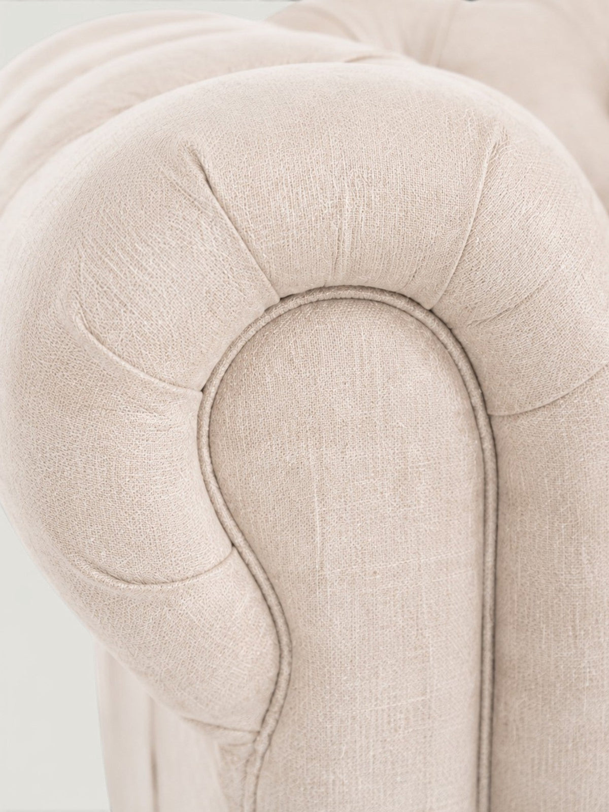 Winchester 3 Seater - Fabric — rolled arm detail