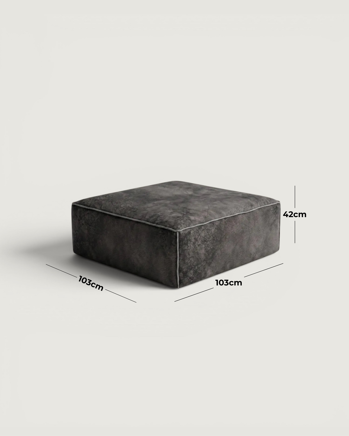Harvest Ottoman - Leather — dimensions