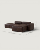 Cayman 2 Piece Modular - Leather — dimensions