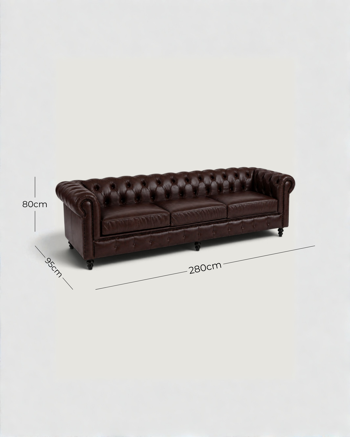 Winchester 4 Seater - Leather — dimensions