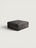 Harvest Ottoman - Leather — angled view