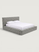 Iris Fabric Bedset — angled view in grey fabric
