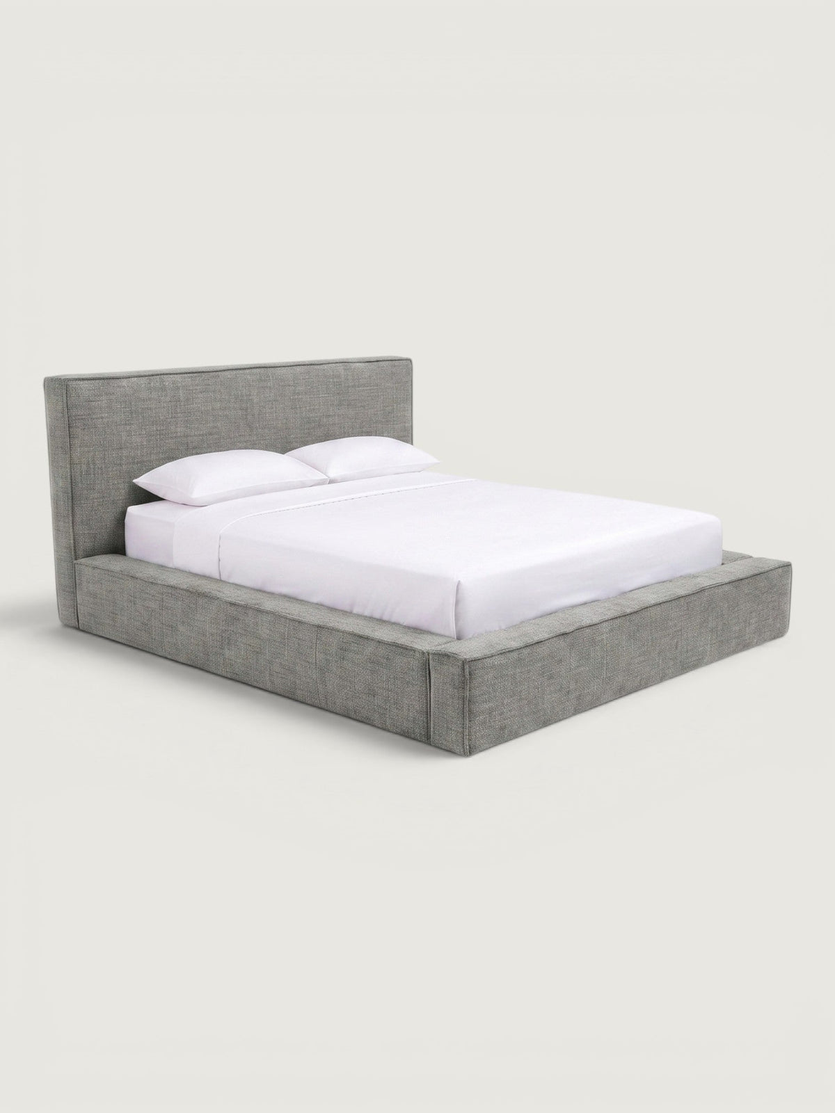 Iris Fabric Bedset — angled view in grey fabric
