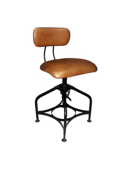 Torledo Adjustable Dining Chair-Leather and Metal