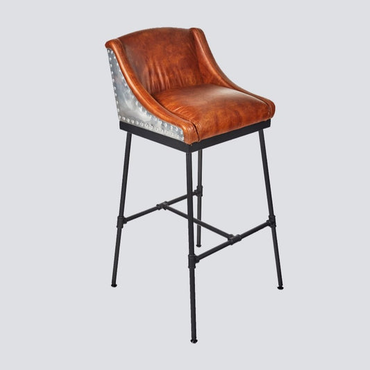 Albatross - Aero-aluminium and leather Bar Chair