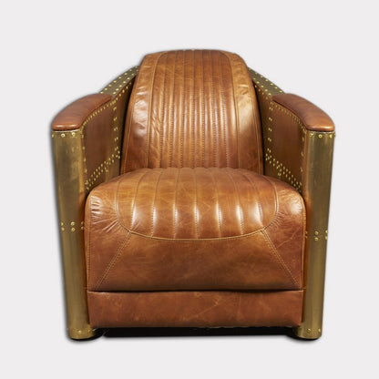 Tomcat Armchair - Brass and Brazilian Leather