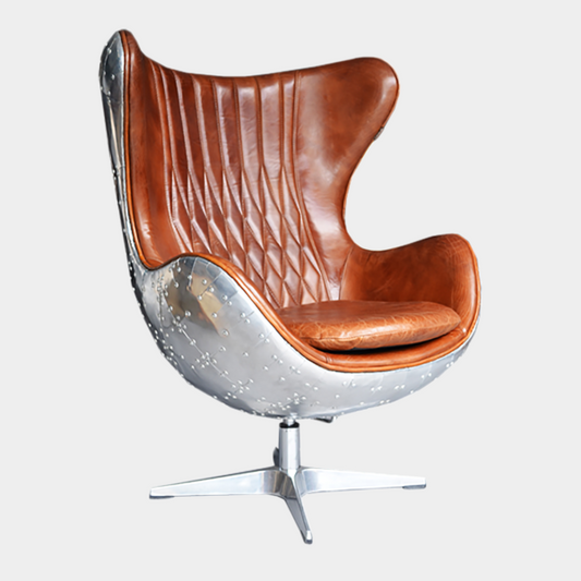 Banshee Egg Chair - Aero-Aluminium & Brazilian leather