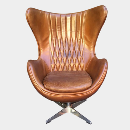 Banshee Egg Chair - Full Brazilian leather with quilting