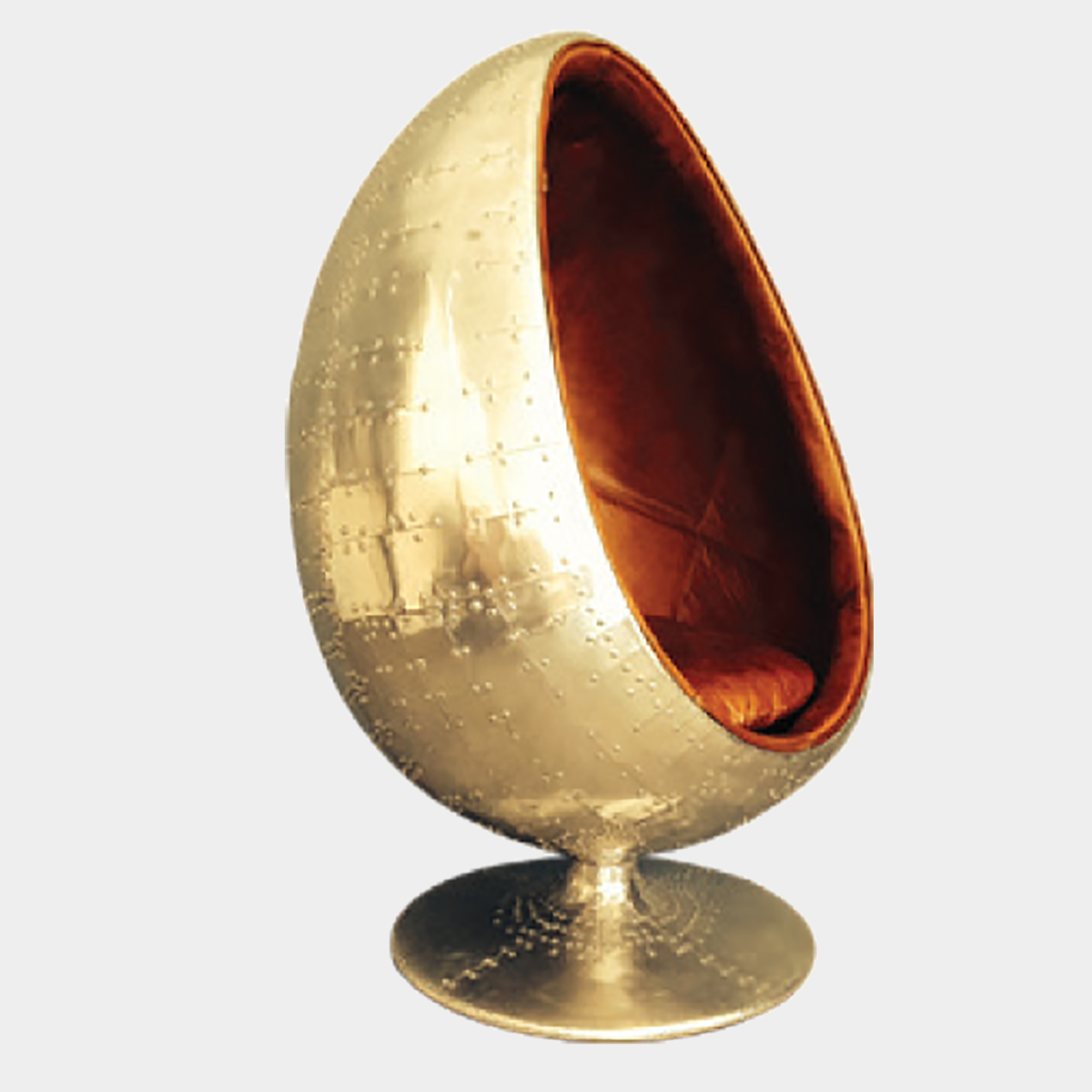 Banshee Oval Egg Chair - Aero-aluminium and Brazilian leather