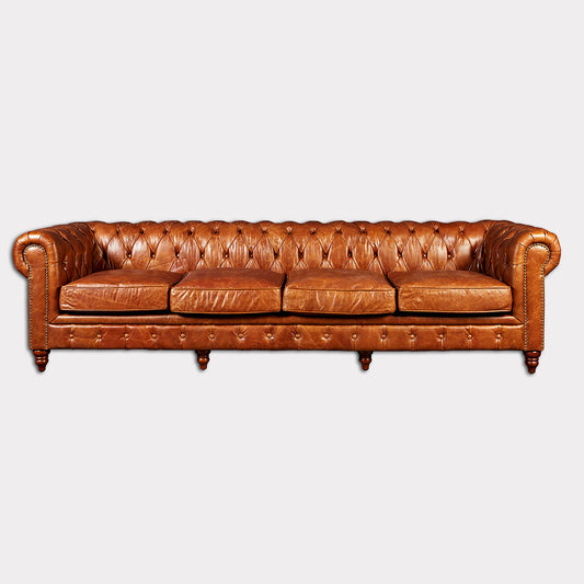 Chesterfield 4 Seater Sofa - Full grain leather