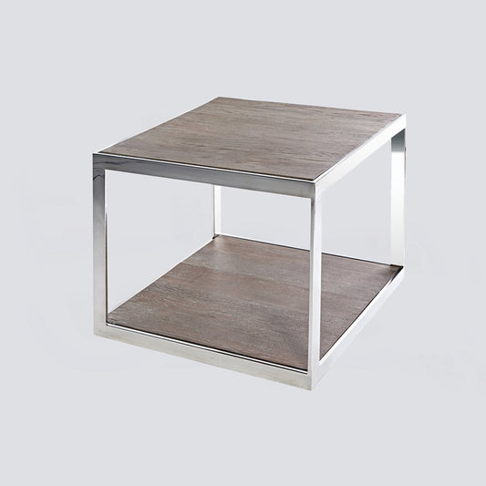 Connecticut Side Table (Stainless Steel & Oak)