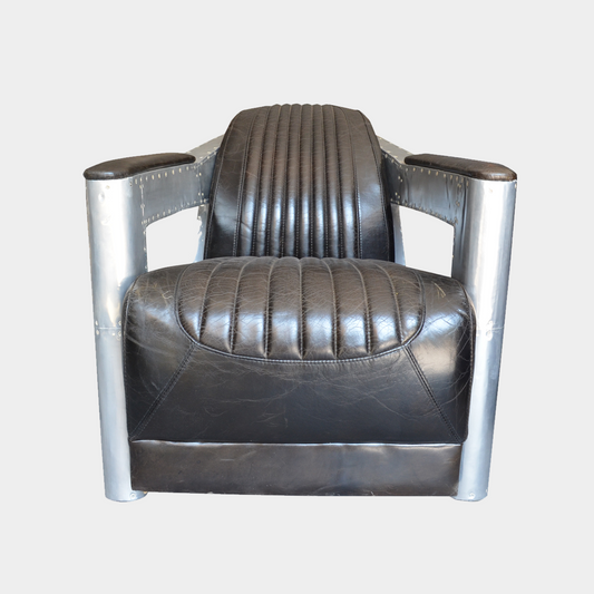 Tomcat Armchair (Open arm)- Aero-Aluminium and Brazilian leather