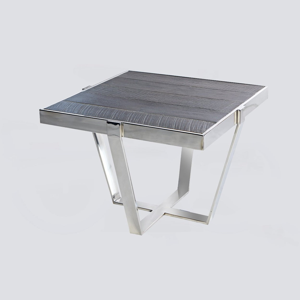 Watou Side Table - Stainless Steel & French Oak