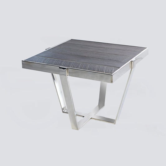 Watou Side Table - Stainless Steel & French Oak