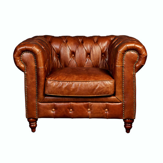 Chesterfield Arm Chair - Full grain leather