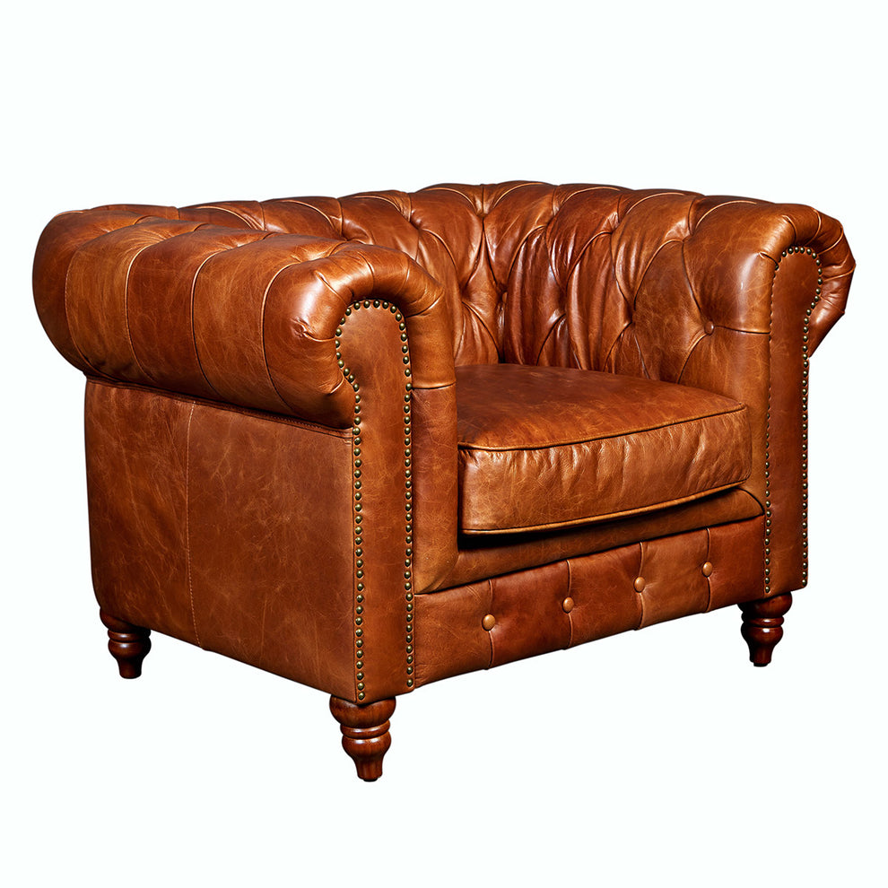 Spitfire Furniture Chesterfield Arm Chair Full grain leather
