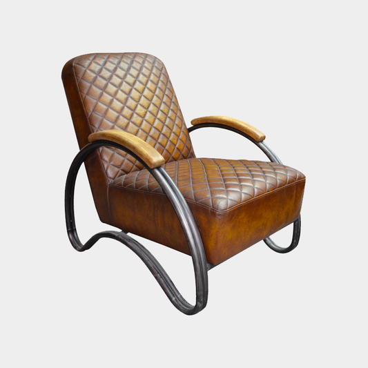 Corsair Lounge Chair - Vintage Brazilian leather with diamond stitching