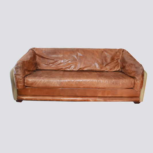 Lockheed 3 Seater Sofa - Brazilian Leather and Canvas