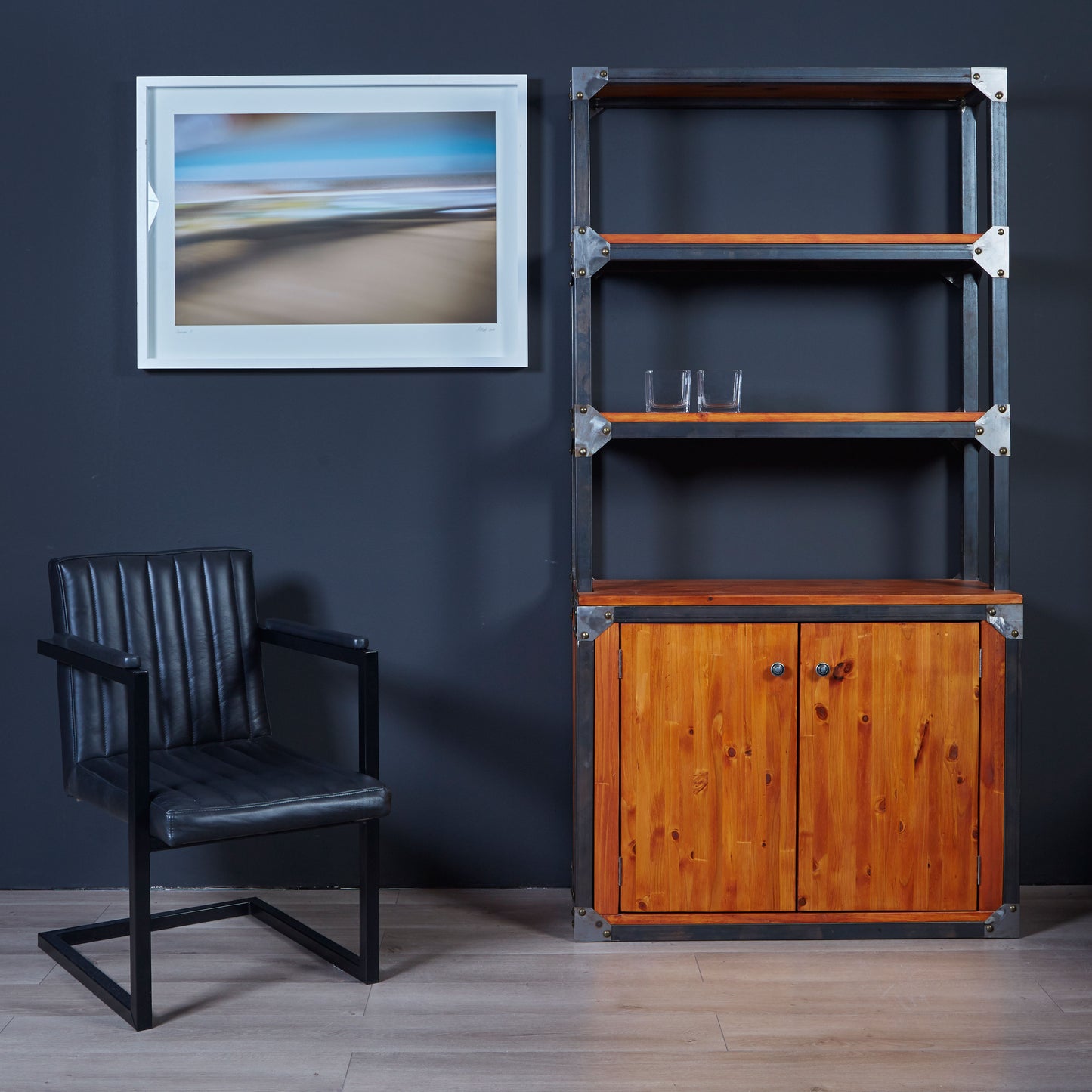 Nomad Bookcase-Wood And Steel