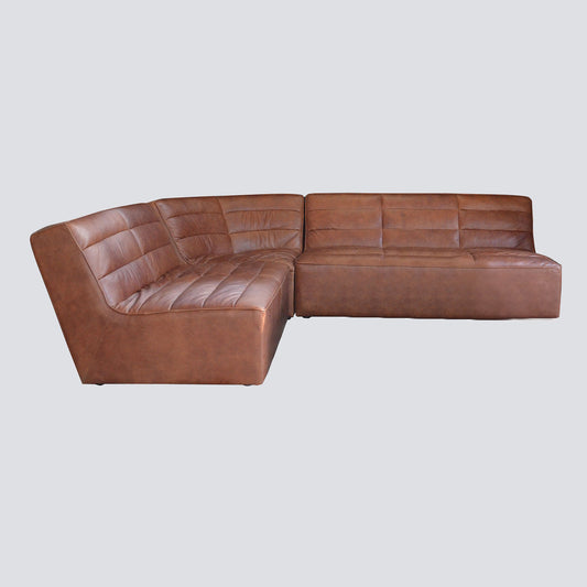 Swift Lounge Suite- 3 piece modular in Brazilian leather (3 seater, 2 seater and corner)